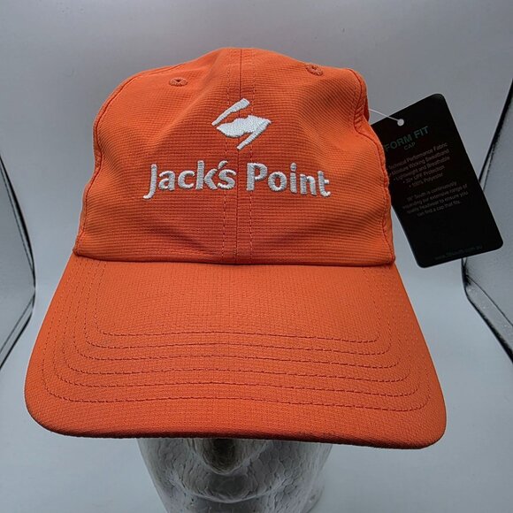Jacks Point New Zealand Orange Adjustable Performance Cap Hat Logo Athletic - Picture 1 of 10